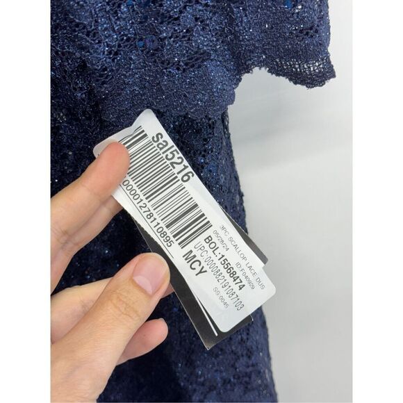 R&M Richards Open Cardigan Size 12 Petite Sequined‎ Lace Scalloped NEW - Picture 7 of 9